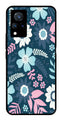 Flower Leaves Design Metal Mobile Case for Vivo V21   (Design No -50)
