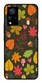 Leaves Design Metal Mobile Case for Vivo V21   (Design No -51)