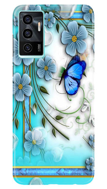 Blue Butterfly Mobile Back Case for Vivo V23E 5G (Design - 21)