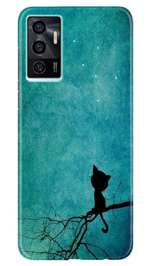 Moon cat Mobile Back Case for Vivo V23E 5G (Design - 70)