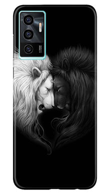 Dark White Lion Mobile Back Case for Vivo V23E 5G  (Design - 140)