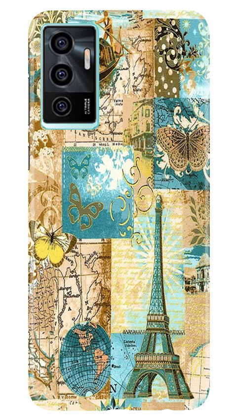 Travel Eiffel Tower Case for Vivo V23E 5G (Design No. 175)