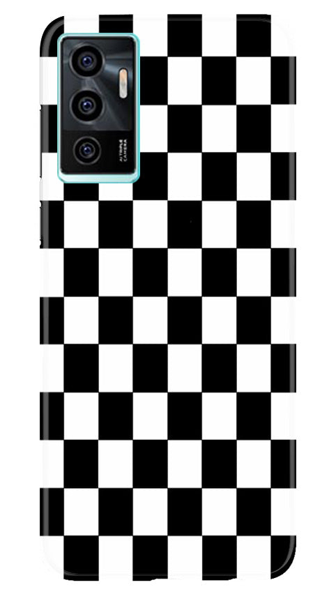Black White Boxes Mobile Back Case for Vivo V23E 5G (Design - 331)