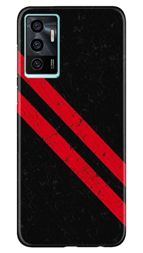 Black Red Pattern Mobile Back Case for Vivo V23E 5G (Design - 332)