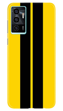 Black Yellow Pattern Mobile Back Case for Vivo V23E 5G (Design - 336)