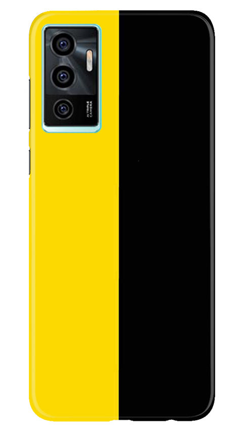 Black Yellow Pattern Mobile Back Case for Vivo V23E 5G (Design - 354)