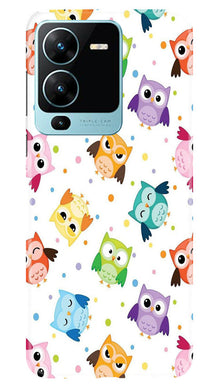 Owl Baground Pattern shore Mobile Back Case for Vivo V25 Pro 5G (Design - 13)