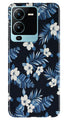 White flowers Blue Background2 Case for Vivo V25 Pro 5G