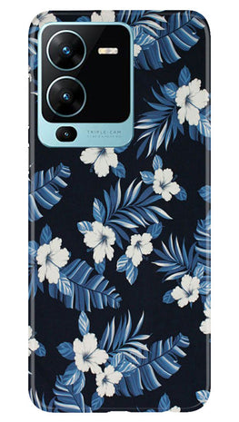 White flowers Blue Background2 Case for Vivo V25 Pro 5G