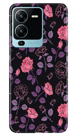 Rose Black Background Case for Vivo V25 Pro 5G