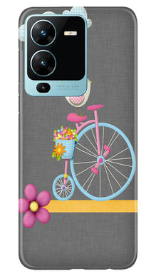 Sparron with cycle Mobile Back Case for Vivo V25 Pro 5G (Design - 34)