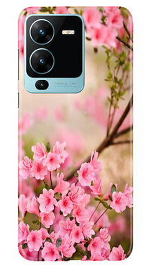 Pink flowers Mobile Back Case for Vivo V25 Pro 5G (Design - 69)