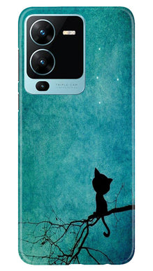 Moon cat Mobile Back Case for Vivo V25 Pro 5G (Design - 70)