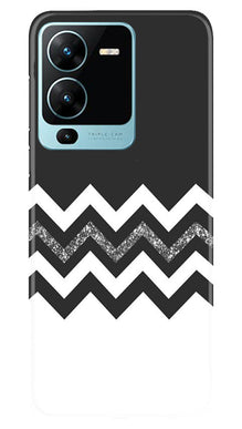 Black white Pattern2Mobile Back Case for Vivo V25 Pro 5G (Design - 83)