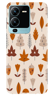 Leaf Pattern Art Mobile Back Case for Vivo V25 Pro 5G  (Design - 132)