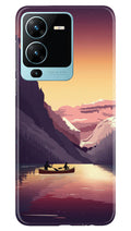 Mountains Boat Case for Vivo V25 Pro 5G (Design - 150)