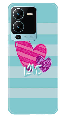 White Heart Mobile Back Case for Vivo V25 Pro 5G (Design - 260)