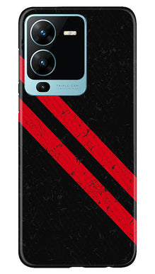 Black Red Pattern Mobile Back Case for Vivo V25 Pro 5G (Design - 332)