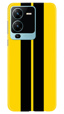 Black Yellow Pattern Mobile Back Case for Vivo V25 Pro 5G (Design - 336)
