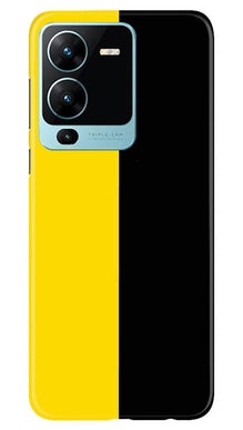 Black Yellow Pattern Mobile Back Case for Vivo V25 Pro 5G (Design - 354)