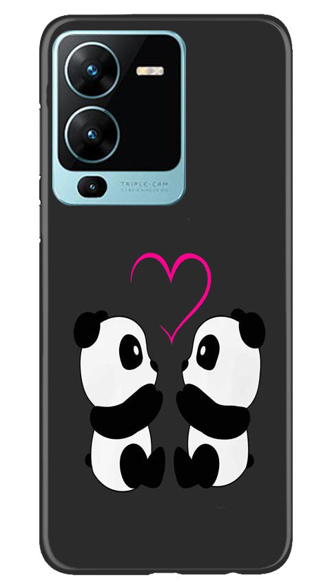 Panda Love Mobile Back Case for Vivo V25 Pro 5G (Design - 355)