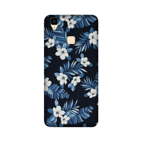 White flowers Blue Background2 Case for Vivo V3
