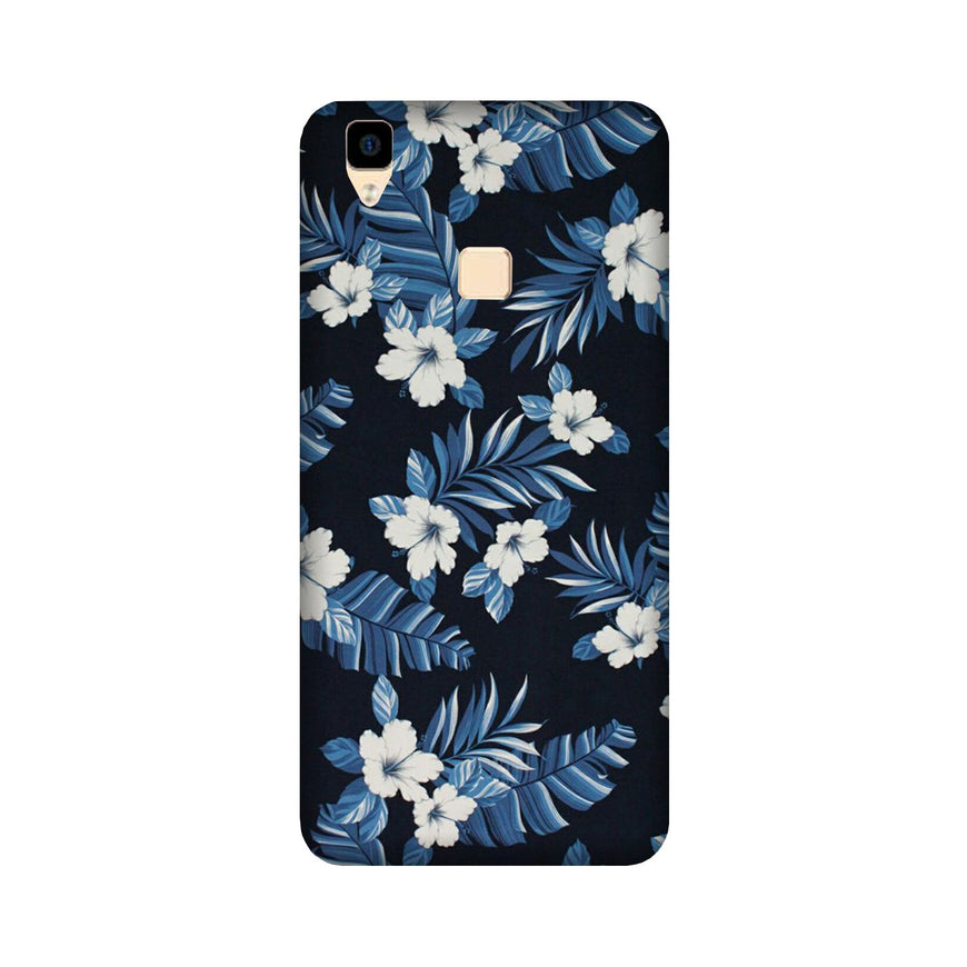 White flowers Blue Background2 Case for Vivo V3