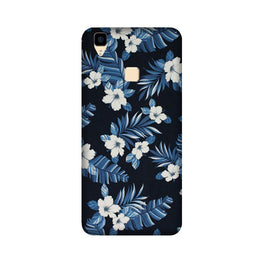 White flowers Blue Background2 Case for Vivo V3 Max