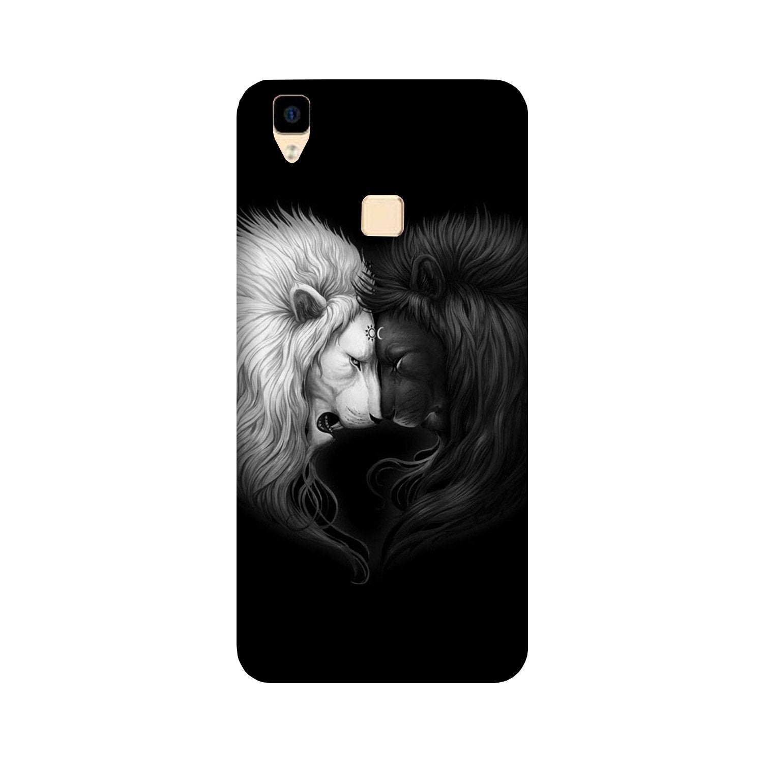 Dark White Lion Case for Vivo V3 Max  (Design - 140)