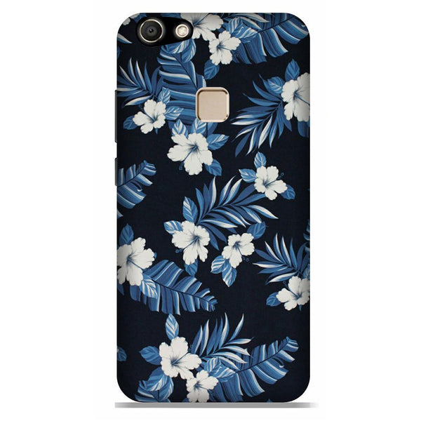 White flowers Blue Background2 Case for Vivo V7 Plus