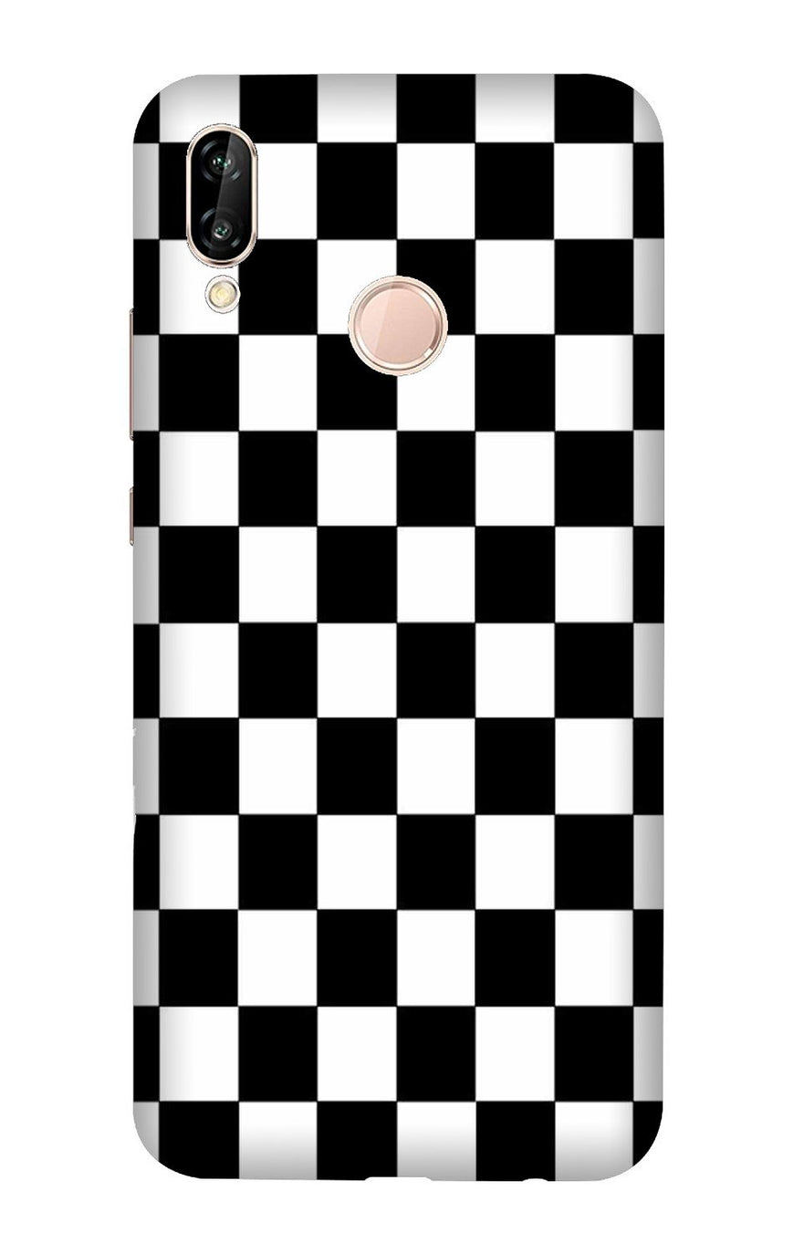 Black White Boxes Mobile Back Case for Honor 10 Lite (Design - 372)