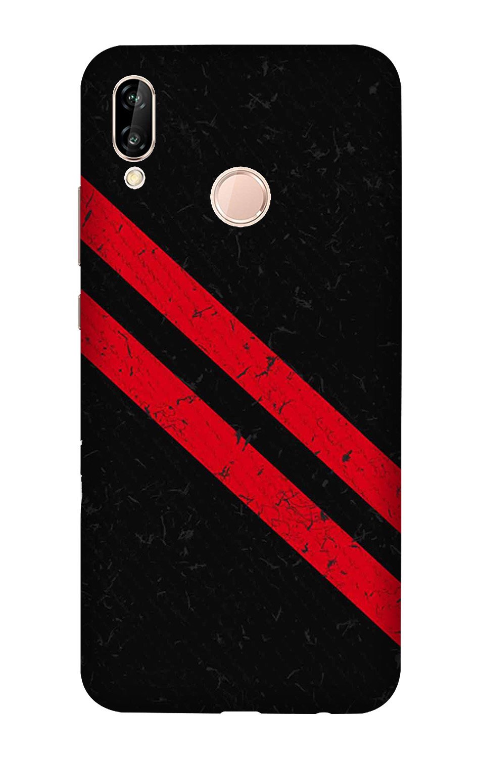 Black Red Pattern Mobile Back Case for Huawei Y7 Prime Model (Design - 373)