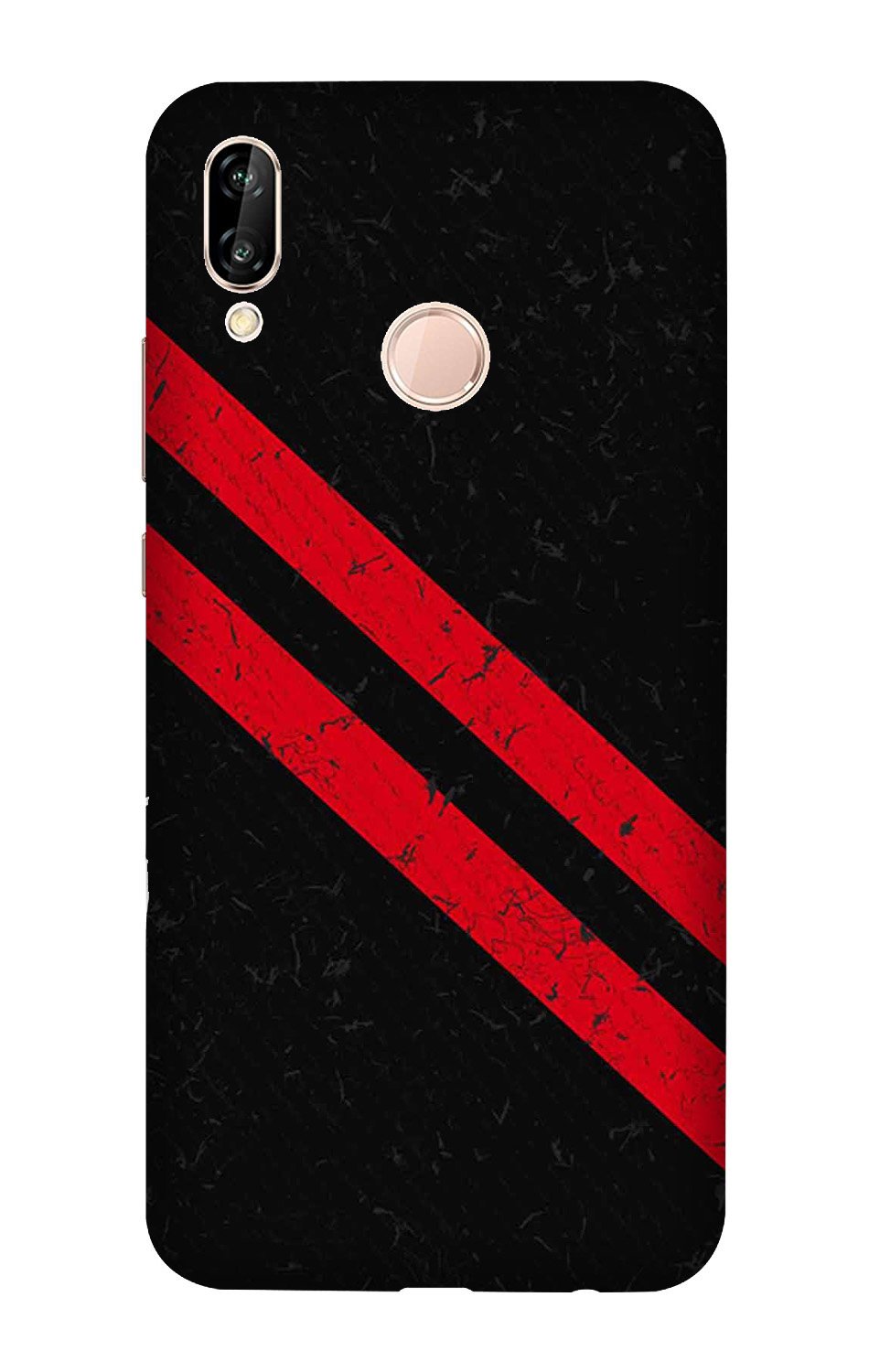Black Red Pattern Mobile Back Case for Vivo V11   (Design - 373)