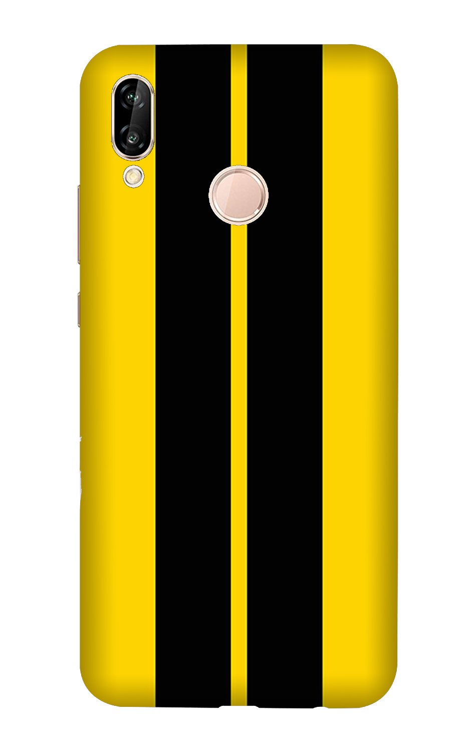 Black Yellow Pattern Mobile Back Case for Huawei Y9 (2019) (Design - 377)