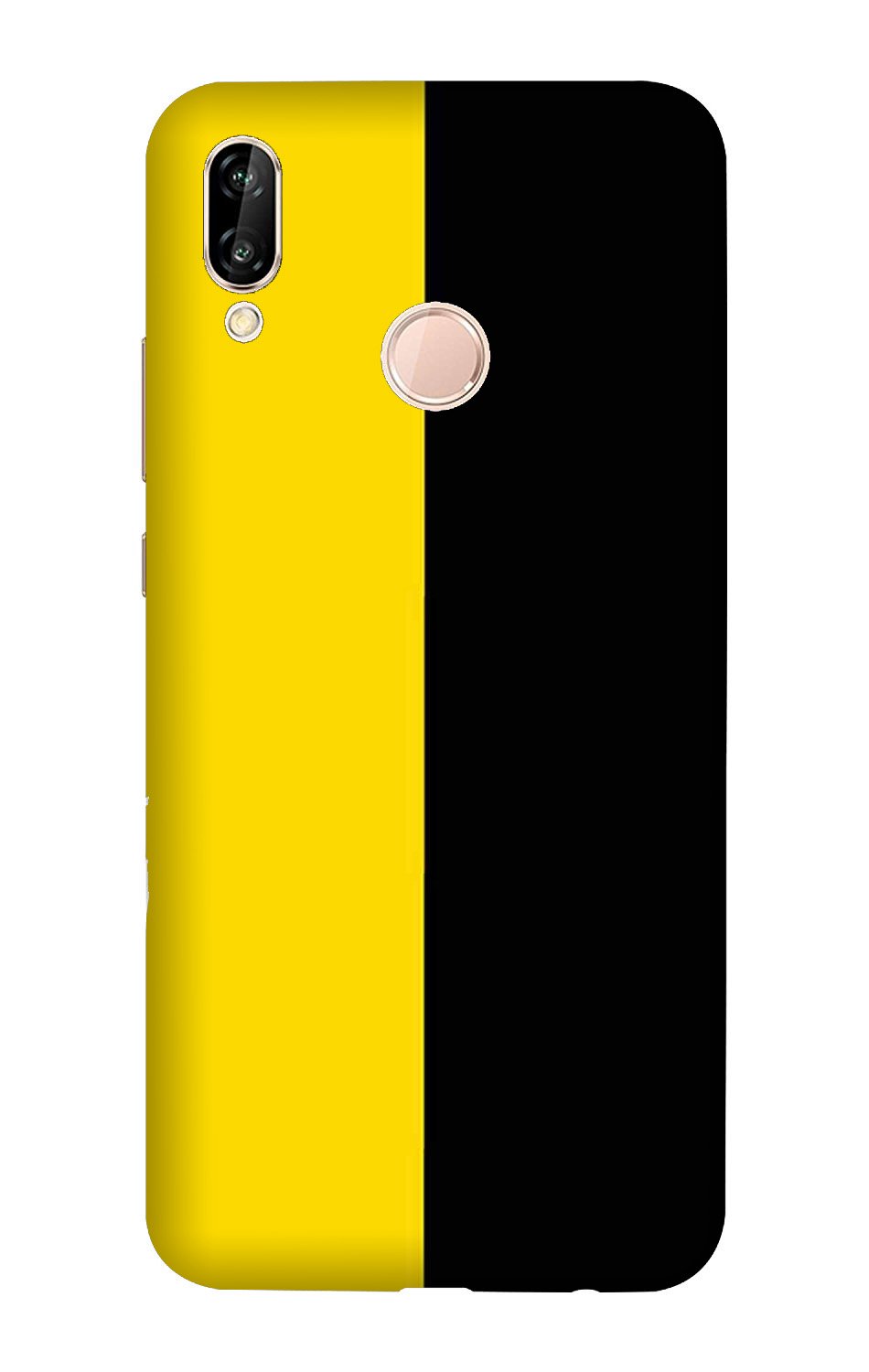 Black Yellow Pattern Mobile Back Case for Huawei Y7 Prime Model (Design - 397)