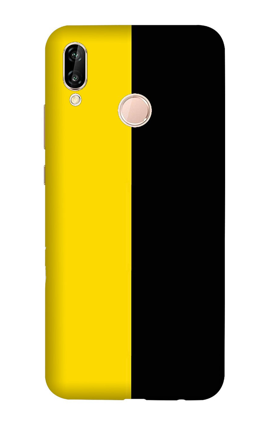Black Yellow Pattern Mobile Back Case for Huawei Y9 (2019) (Design - 397)