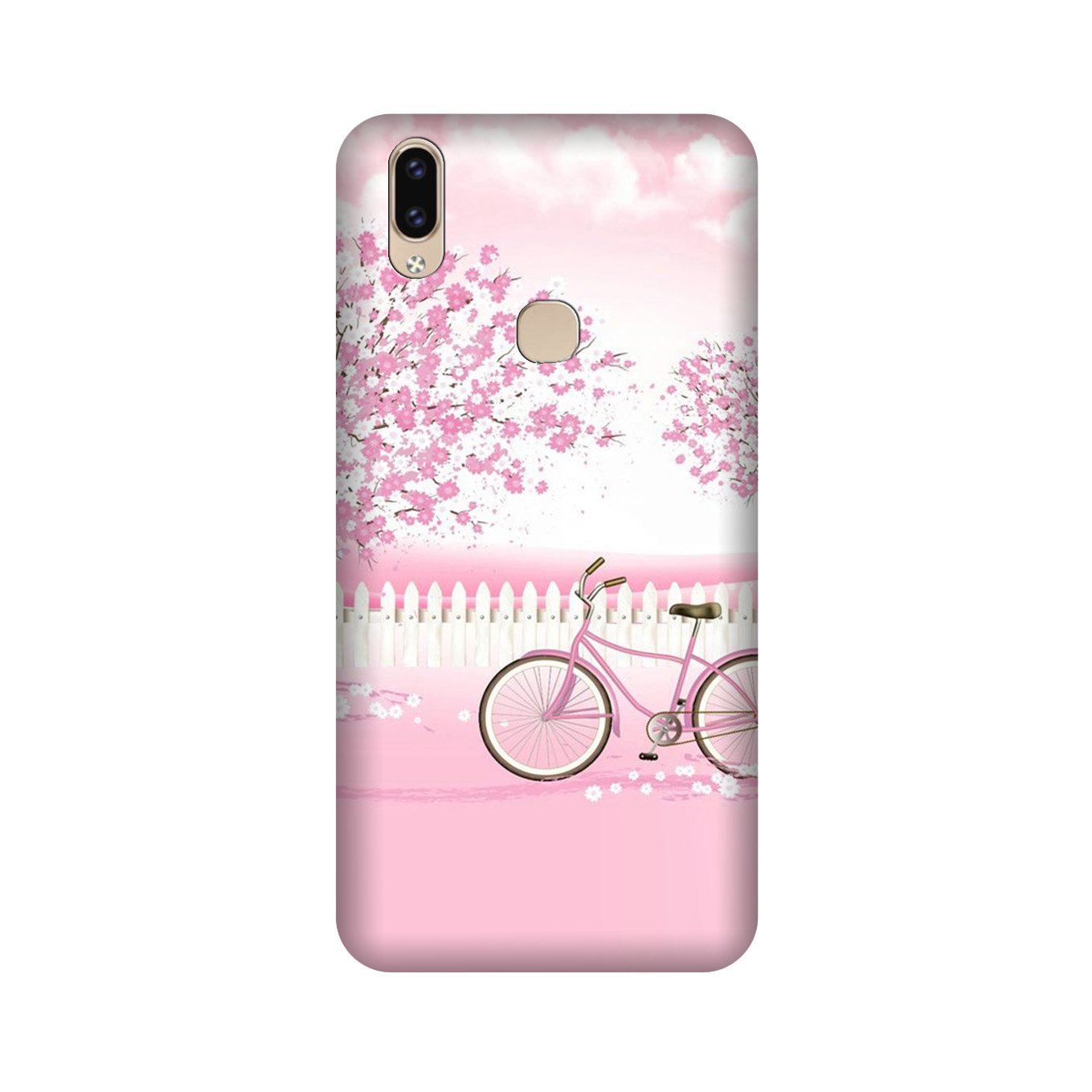 Pink Flowers Cycle Case for Vivo V9 pro  (Design - 102)