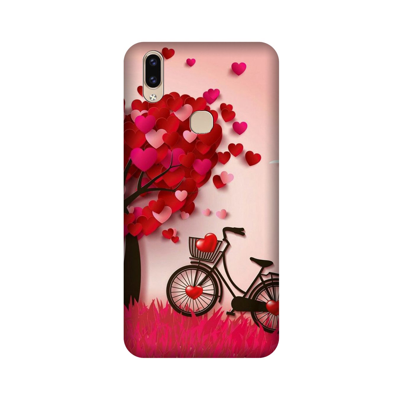 Red Heart Cycle Case for Vivo V9 pro (Design No. 222)