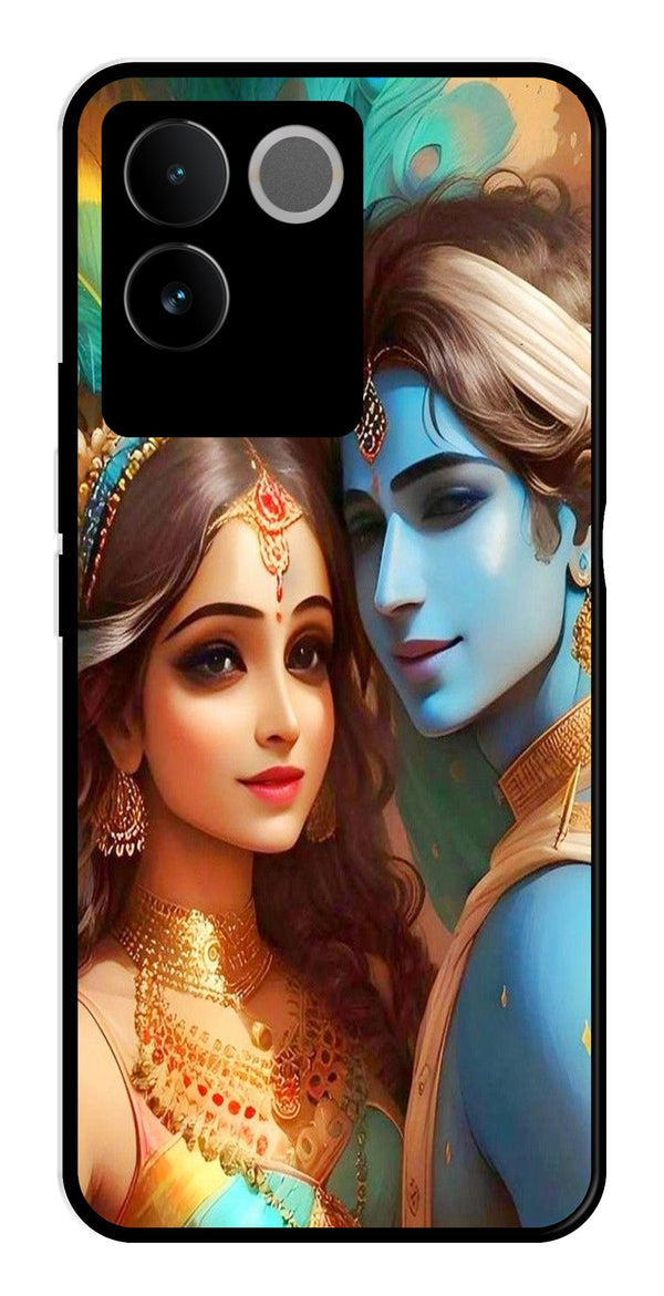 Lord Radha Krishna Metal Mobile Case for Vivo T2 Pro   (Design No -01)