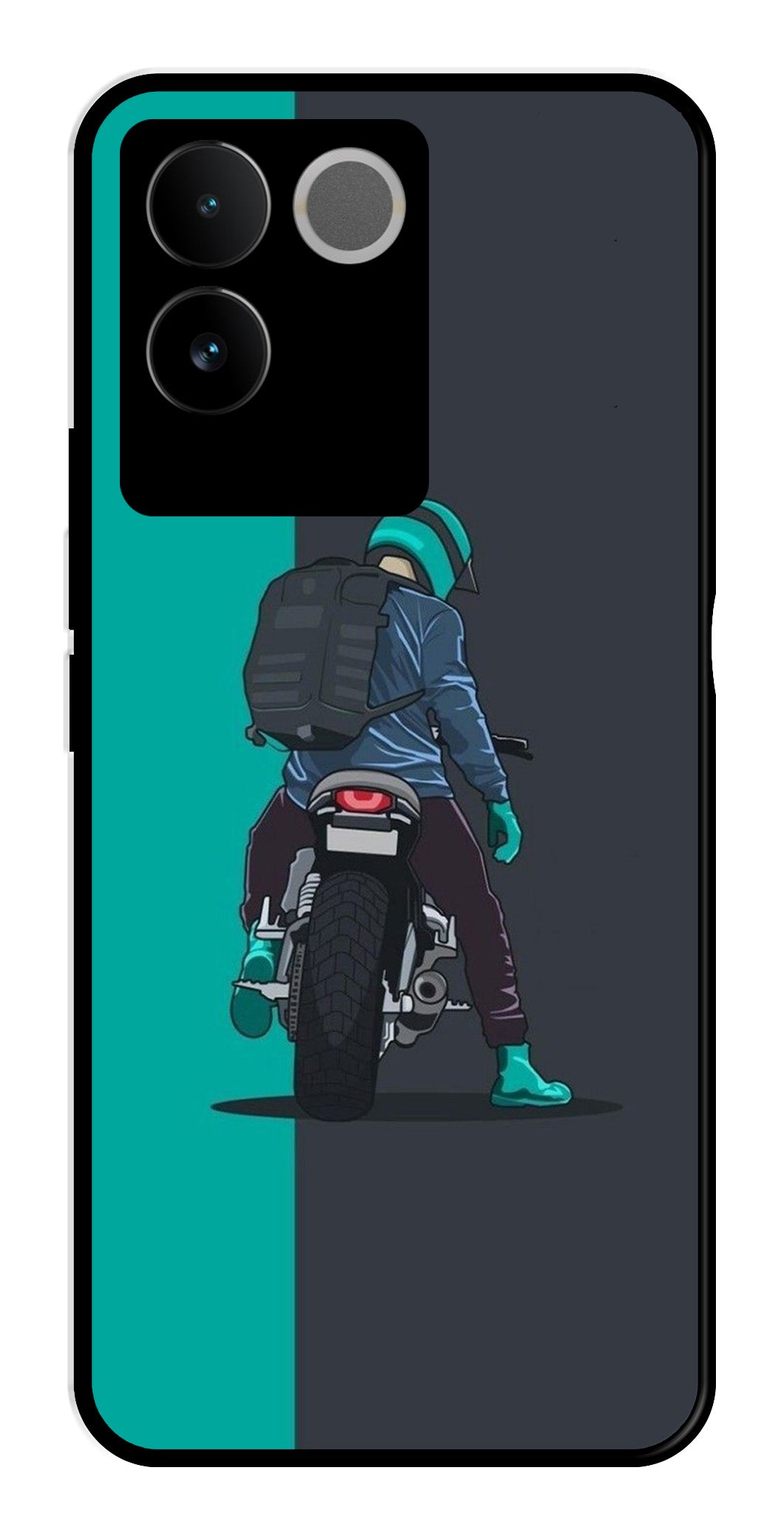 Bike Lover Metal Mobile Case for Vivo T2 Pro   (Design No -05)