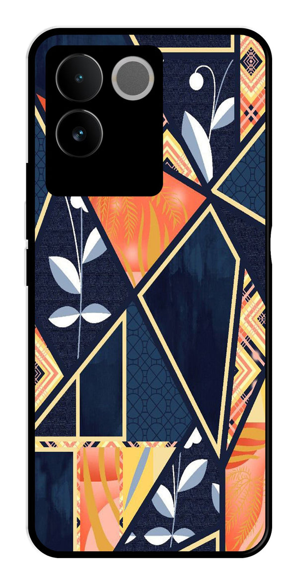 Marble Design Metal Mobile Case for Vivo T2 Pro   (Design No -07)