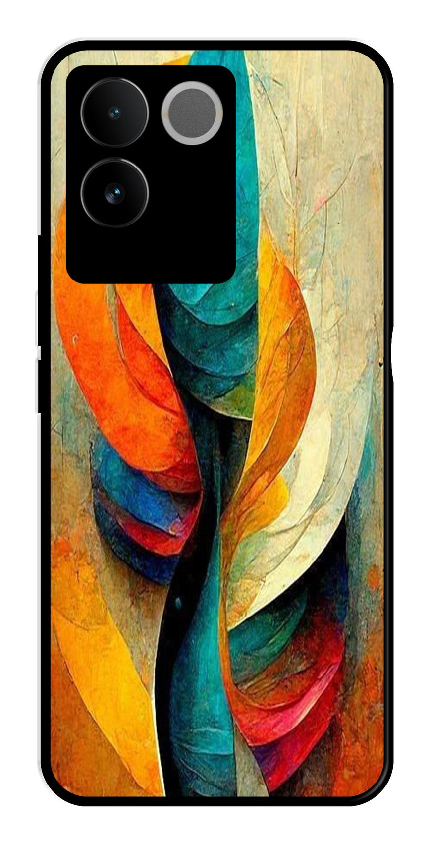Modern Art Metal Mobile Case for Vivo T2 Pro   (Design No -11)