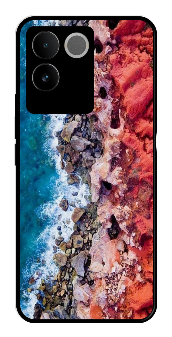 Sea Shore Metal Mobile Case for Vivo T2 Pro   (Design No -18)