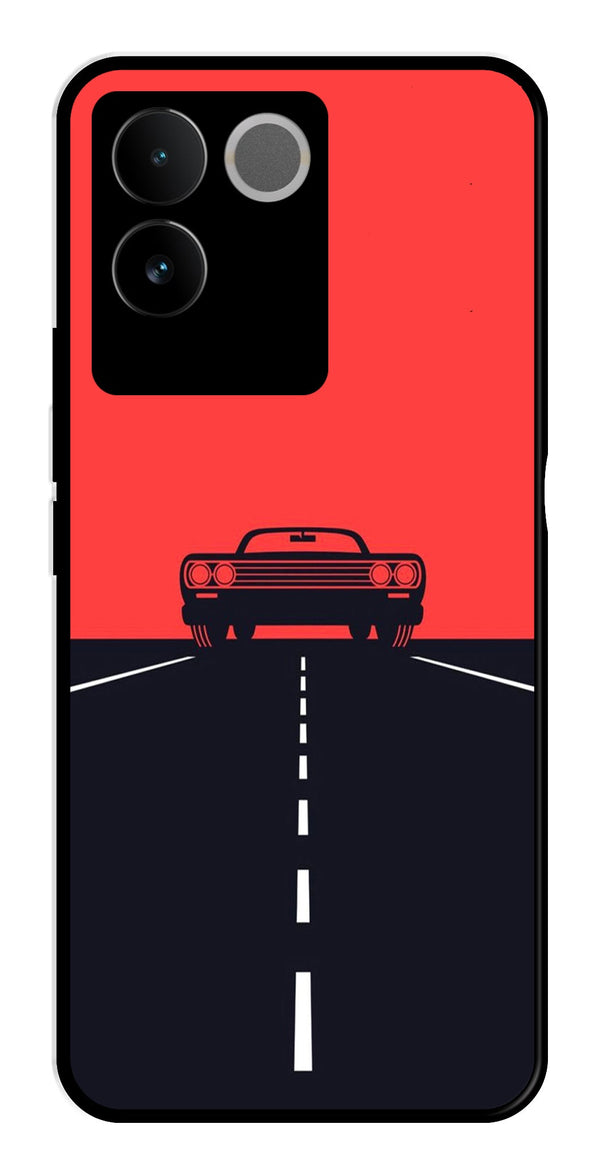 Car Lover Metal Mobile Case for Vivo T2 Pro   (Design No -21)