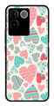 Hearts Pattern Metal Mobile Case for Vivo T2 Pro   (Design No -22)
