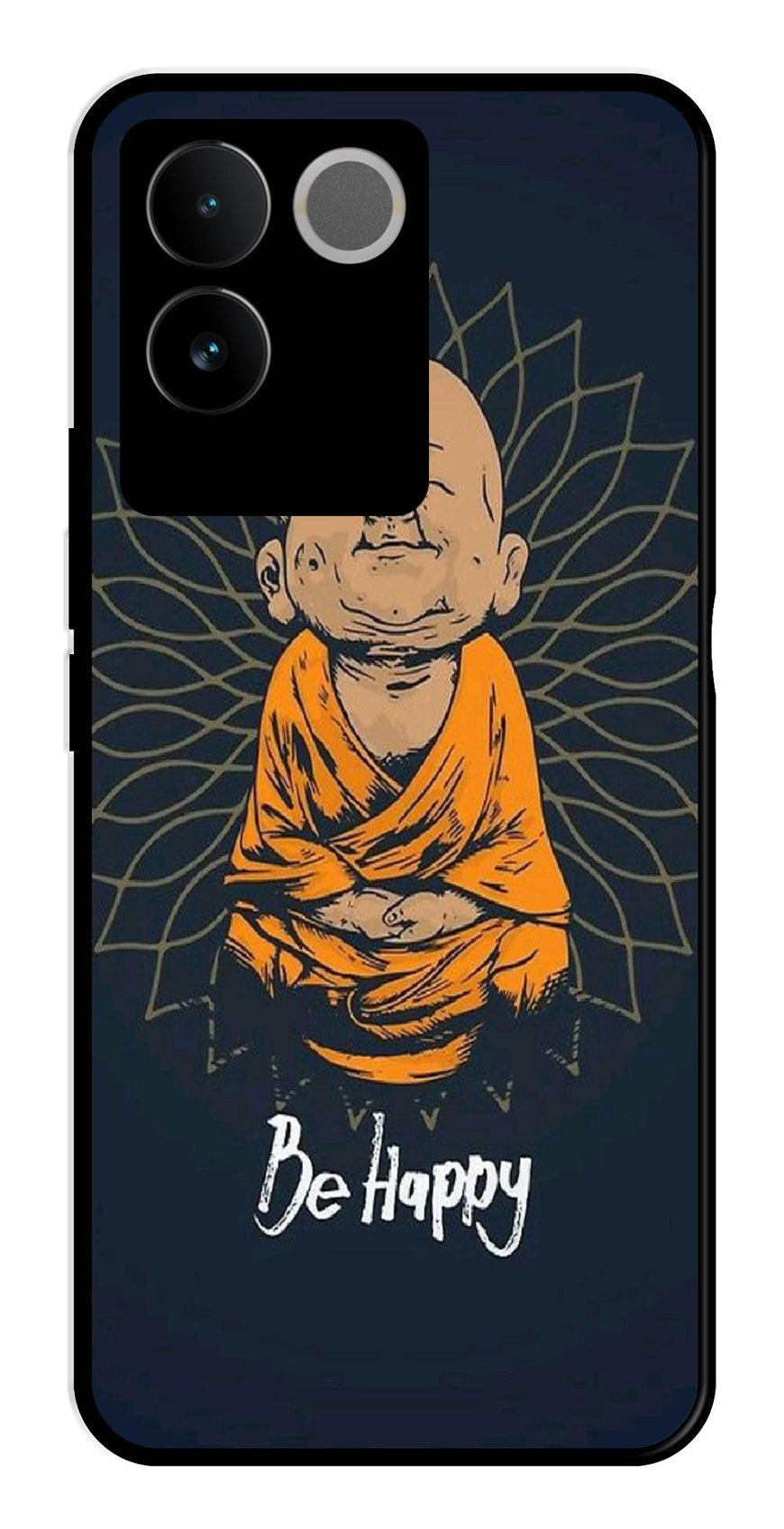 Be Happy Metal Mobile Case for Vivo T2 Pro   (Design No -27)