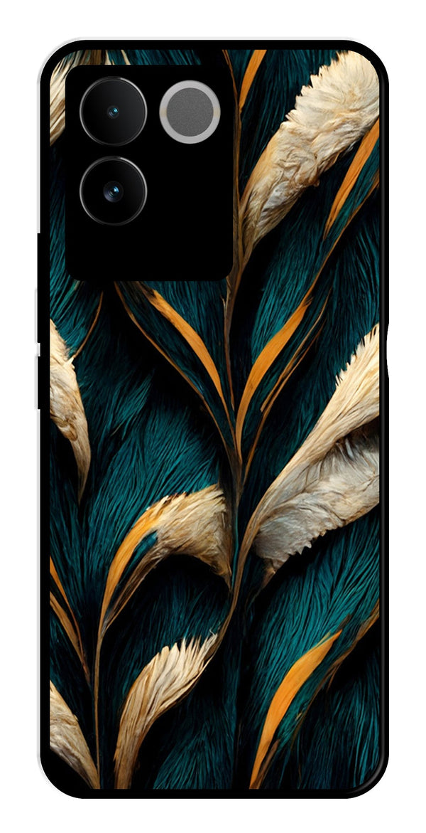 Feathers Metal Mobile Case for Vivo iQOO Z7 Pro   (Design No -30)