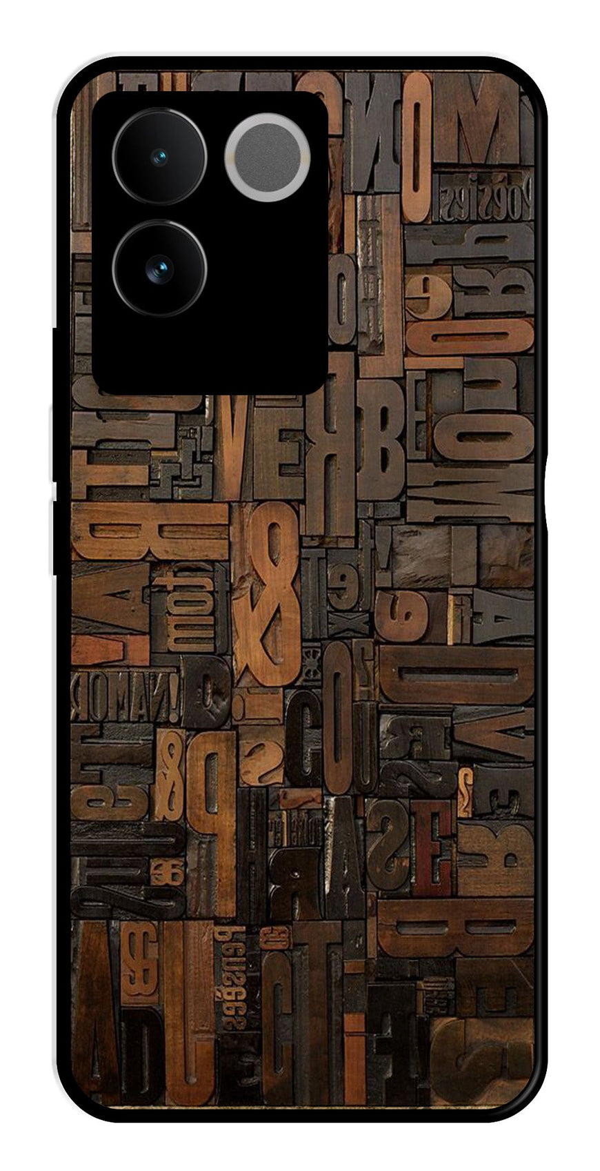 Alphabets Metal Mobile Case for Vivo iQOO Z7 Pro   (Design No -32)