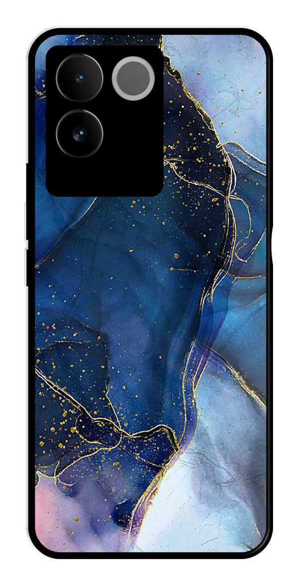 Blue Marble Metal Mobile Case for Vivo T2 Pro   (Design No -34)