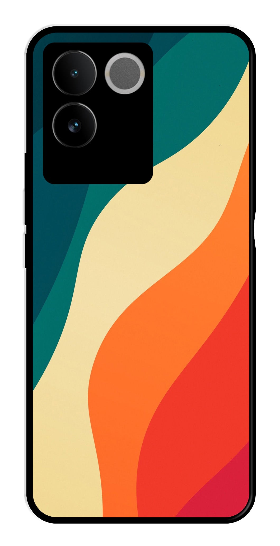 Muted Rainbow Metal Mobile Case for Vivo T2 Pro   (Design No -39)